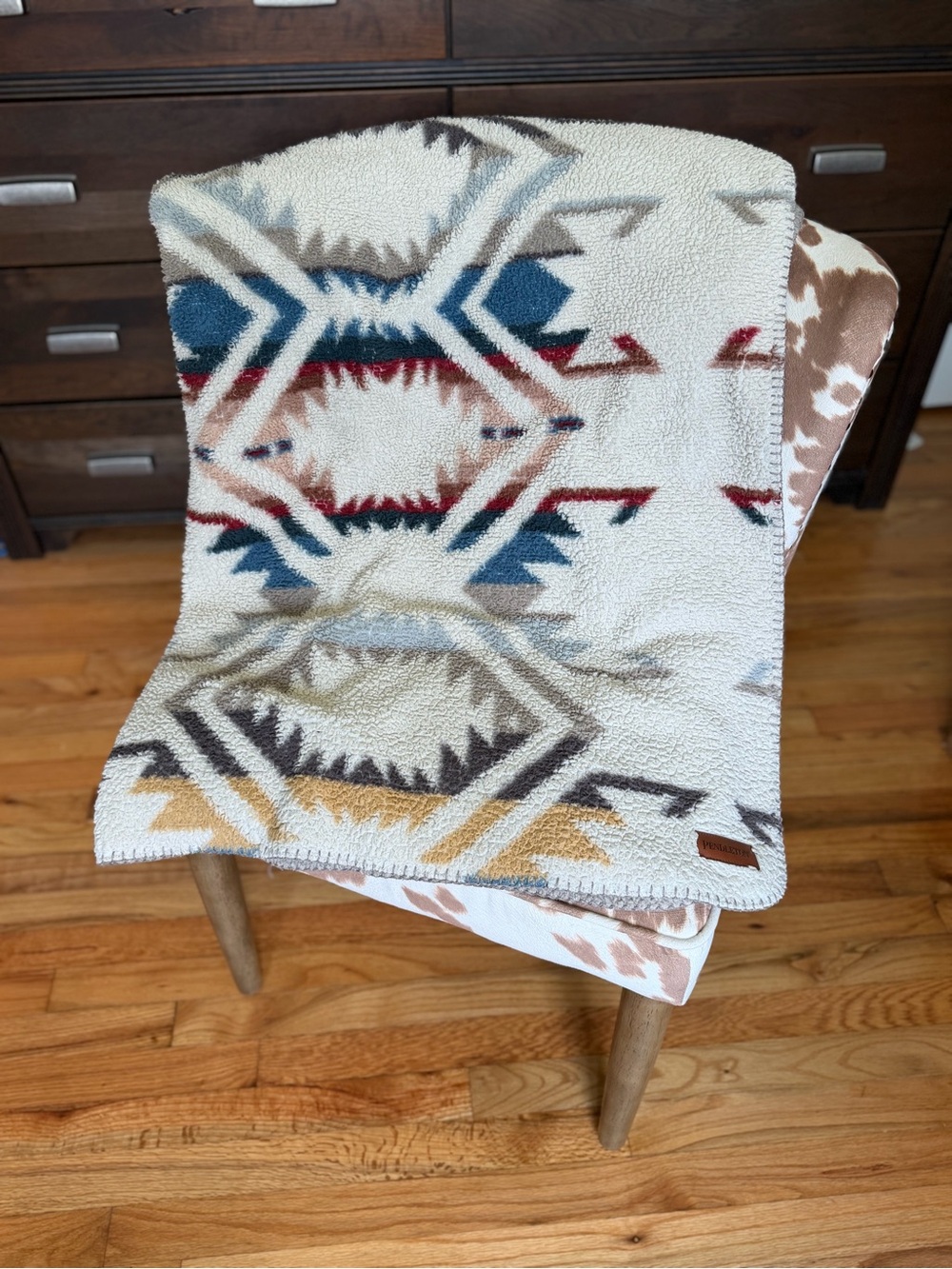 Pendleton - Two Aztec Print Sherpa Throw Blankets - Picture 3 of 7